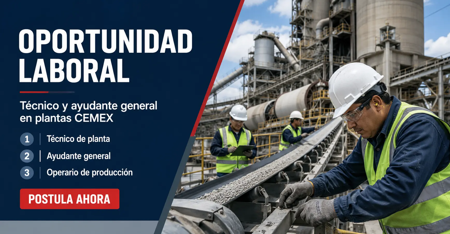 Lee más sobre el artículo Técnico y ayudante general en plantas CEMEX