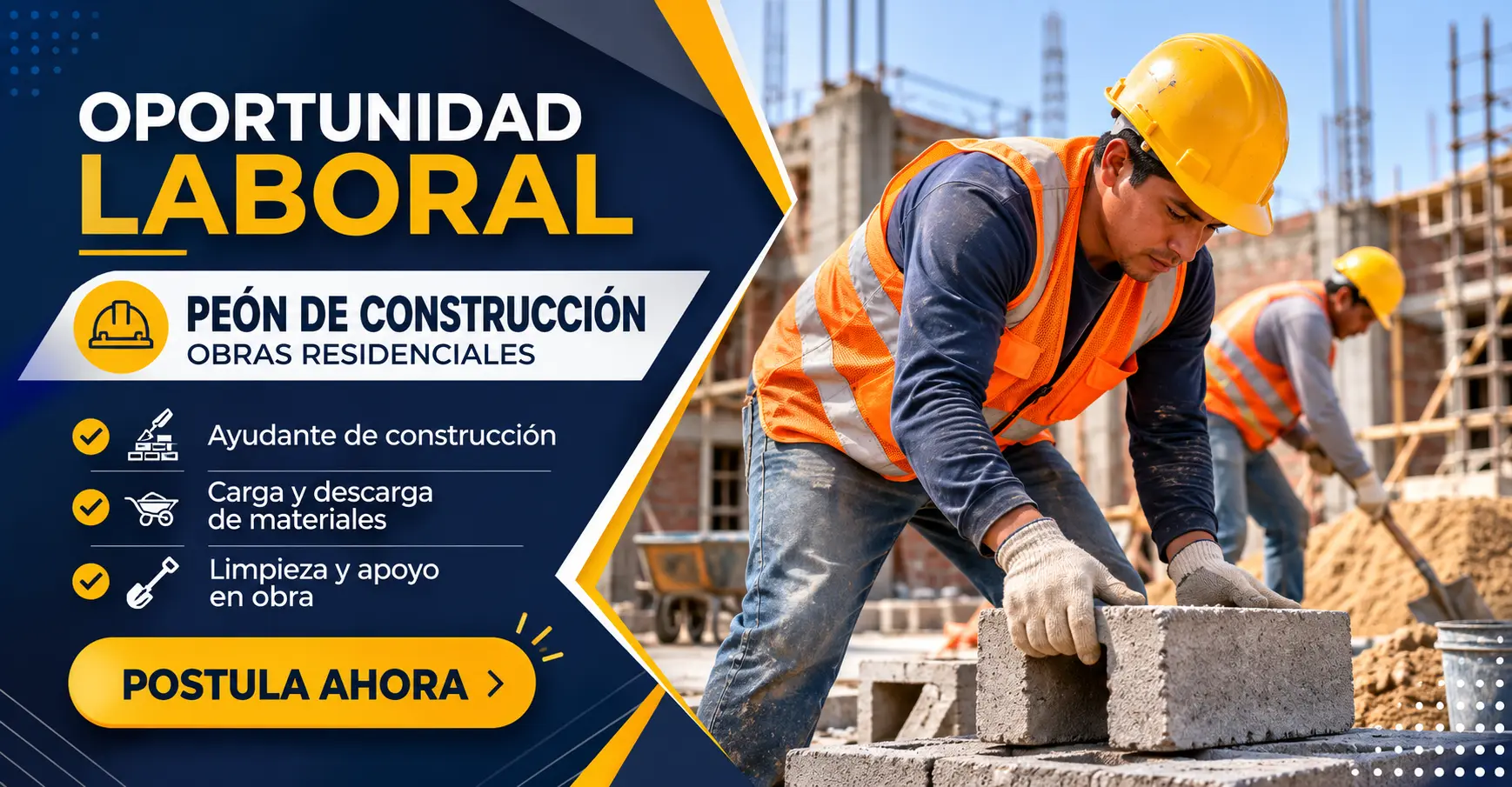Lee más sobre el artículo Peón de construcción obras residenciales