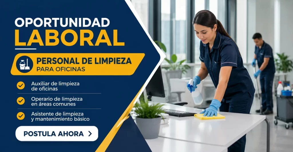 Personal de limpieza para oficinas turno fijo