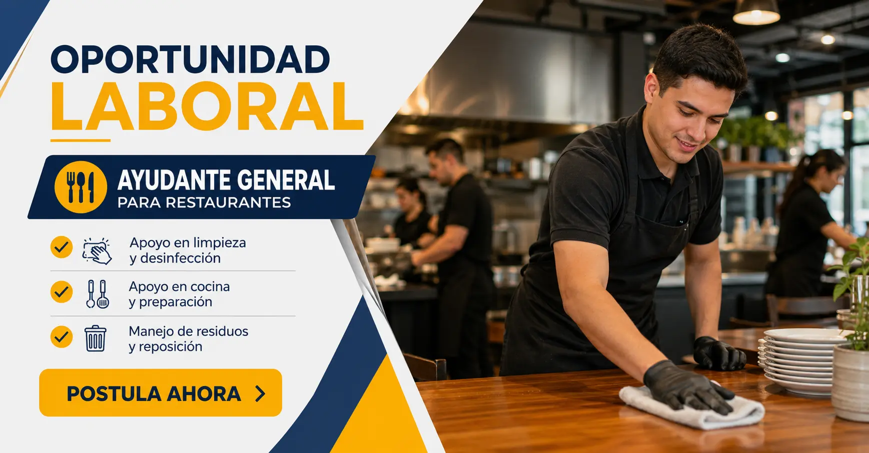 Lee más sobre el artículo Ayudante general para restaurante con crecimiento